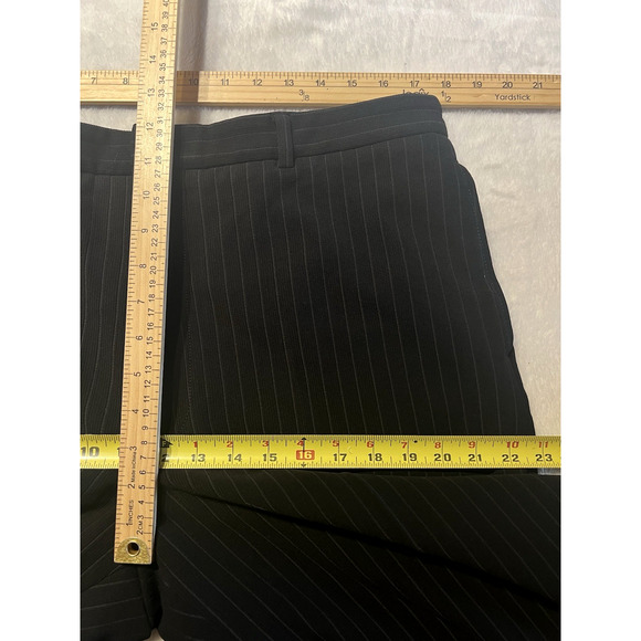 Armani Collezioni Mens 46L 36x31 Black Stripe Designer Suit Stretch 3/2 Roll - Picture 13 of 16